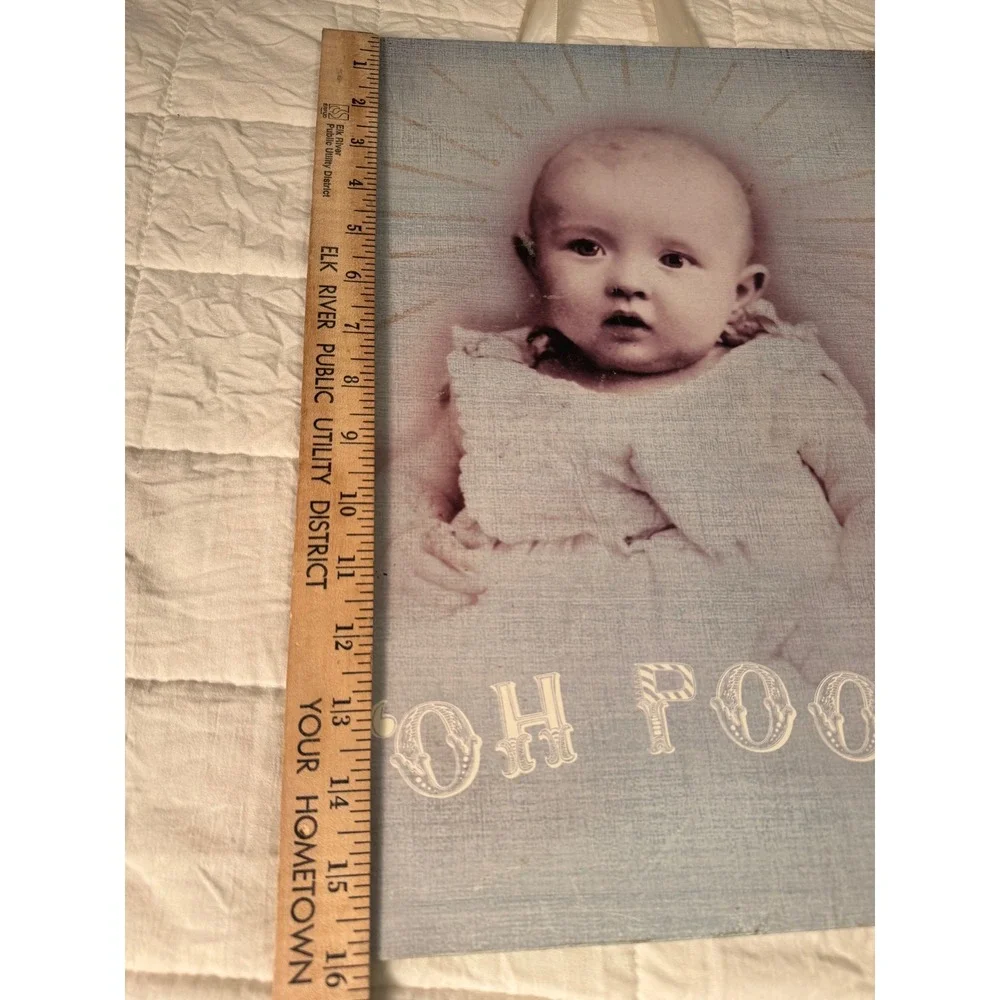 Papaya Art Oh Poop by Anahata Katkin Baby Wall Decor Sign Ribbon  Recycled Paper